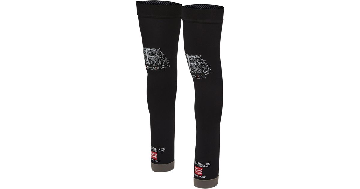 Compressport Full Legs Compression Leg Sleeves in Black