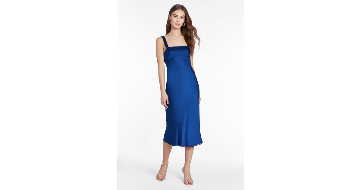 Amanda Uprichard Hayley Silk Dress in Blue | Lyst