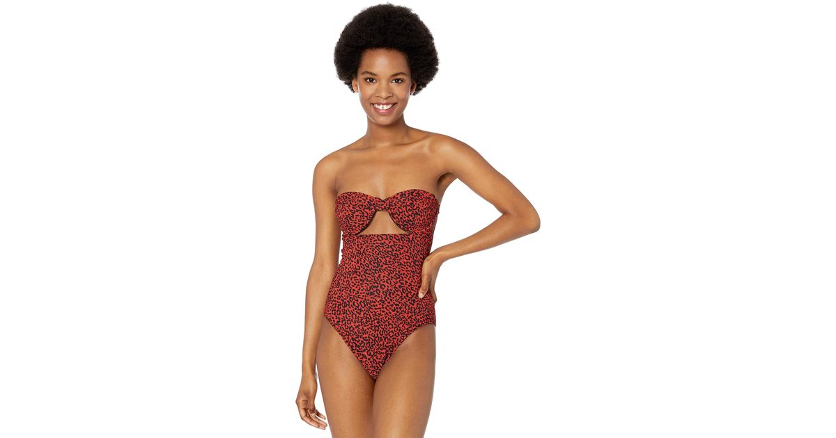 Volcom Womens on The Spot Leopard Print One Piece Swimsuit