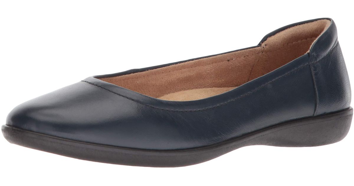 Naturalizer Womens Flexy Ballet Flat in Navy Leather (Blue) - Lyst