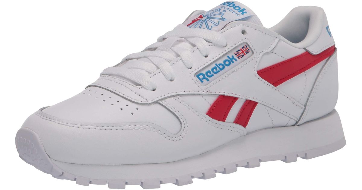 Reebok Mens Classic Leather,white/vector Red/horizon Blue,6.5 M Us for ...