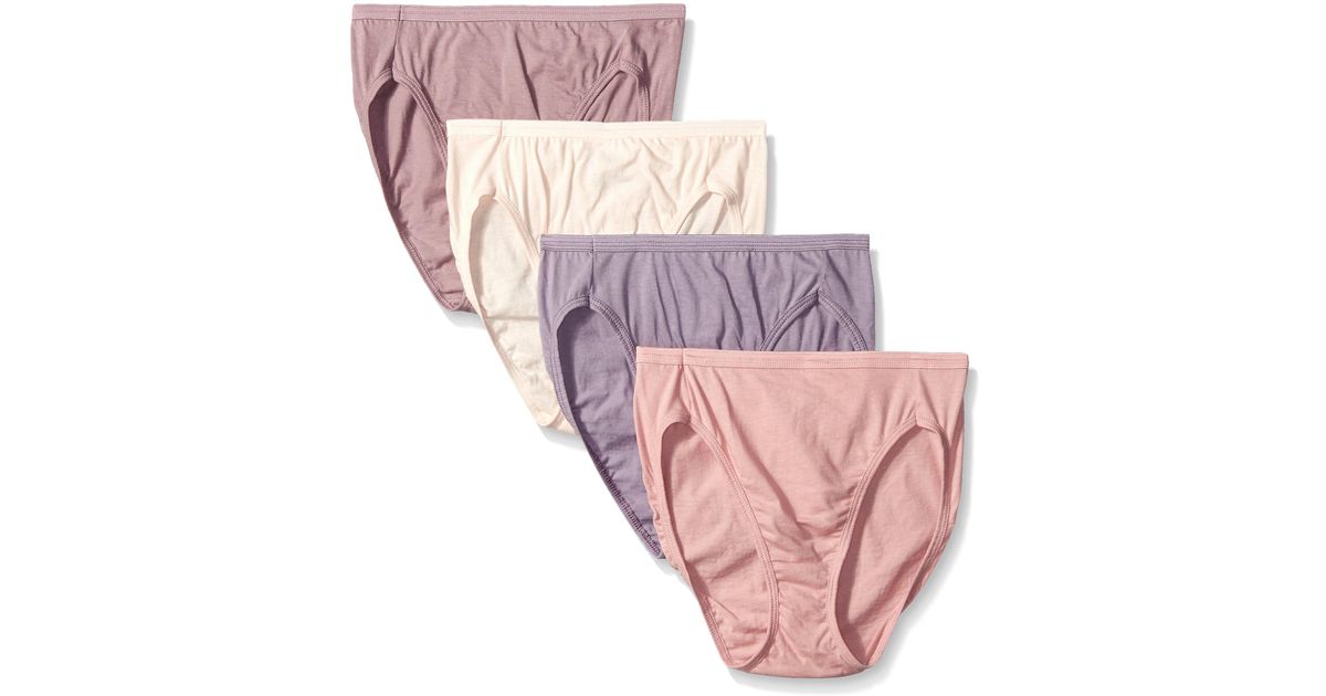 Hanes 4pack Hicut Panties in Pink Lyst