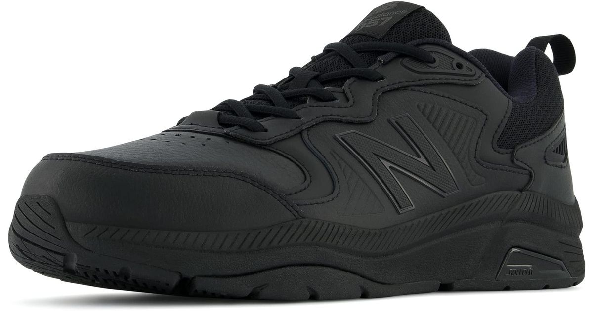 New Balance Leather 857 V3 Casual Comfort Cross Trainer in Black/Black ...