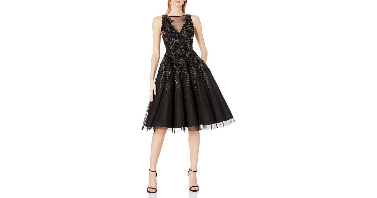 beaded tea length dress