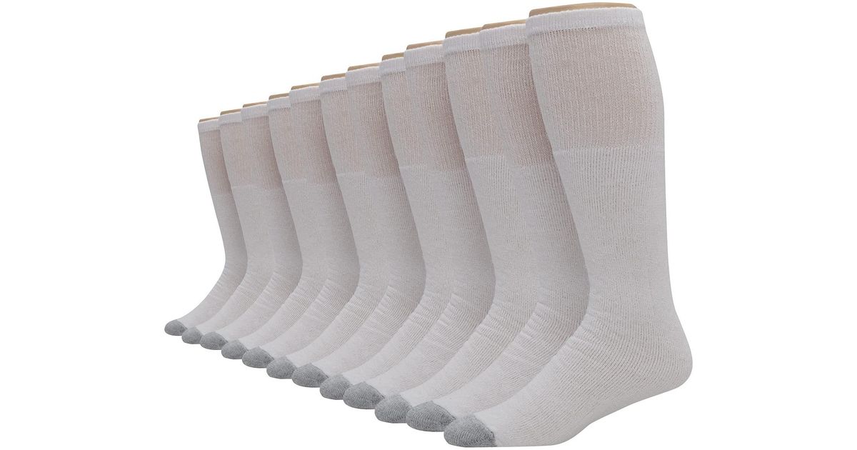 Hanes Synthetic Mens Double Tough Over The Calf Tube Sock in Gray for