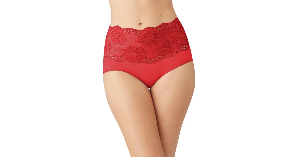 Wacoal Light And Lacy Brief Panty in Red | Lyst