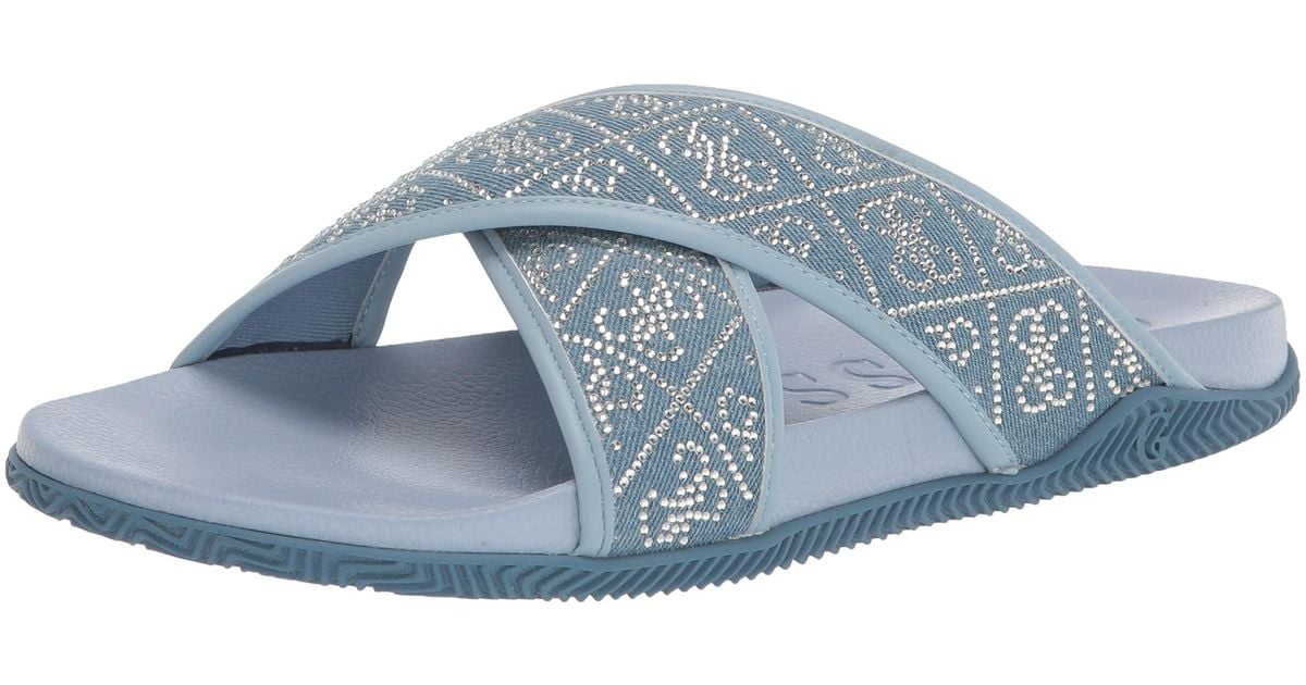 Guess Rayden Flat Sandal in Washed Blue (Black) Lyst UK