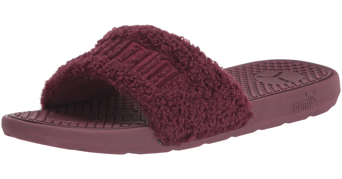 puma burgundy slides