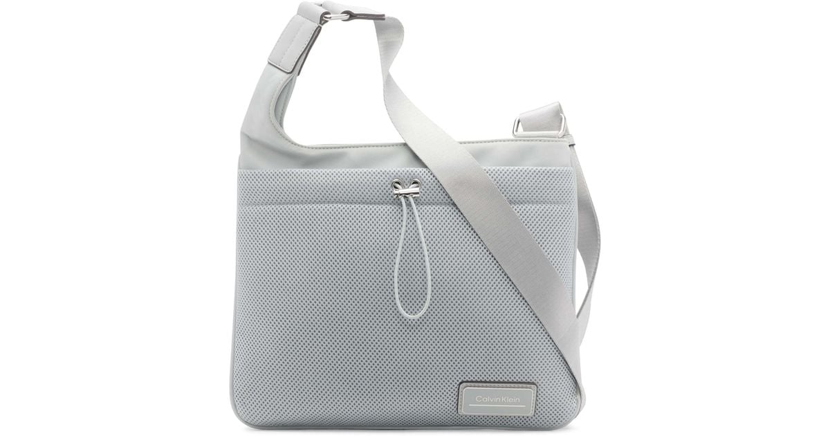 Calvin Klein Synthetic Jessie Top Zip Organizational Crossbody in Gray ...