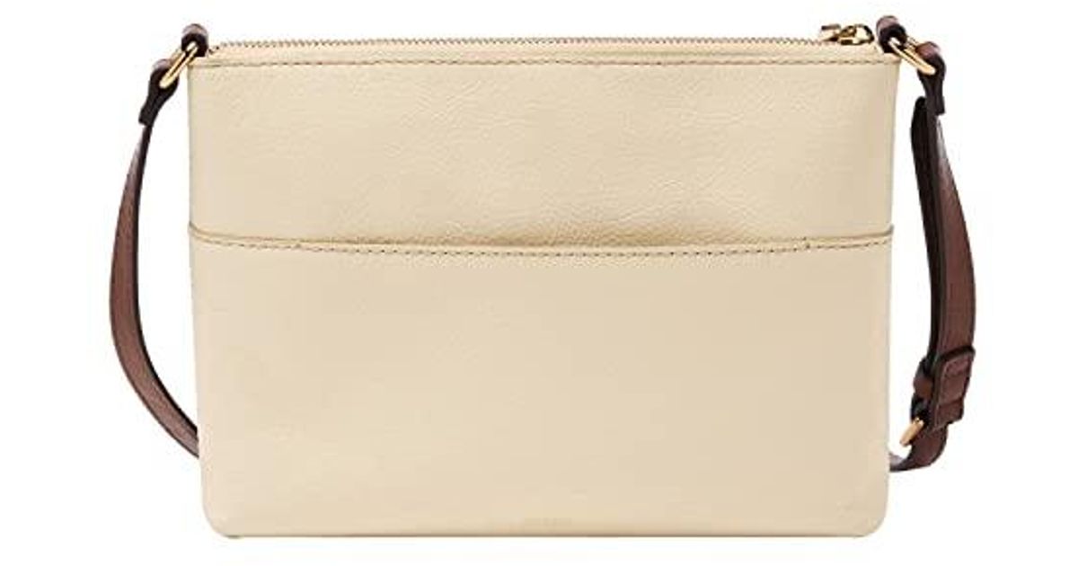 Fossil Fiona Leather Small Crossbody Purse Handbag in Natural | Lyst
