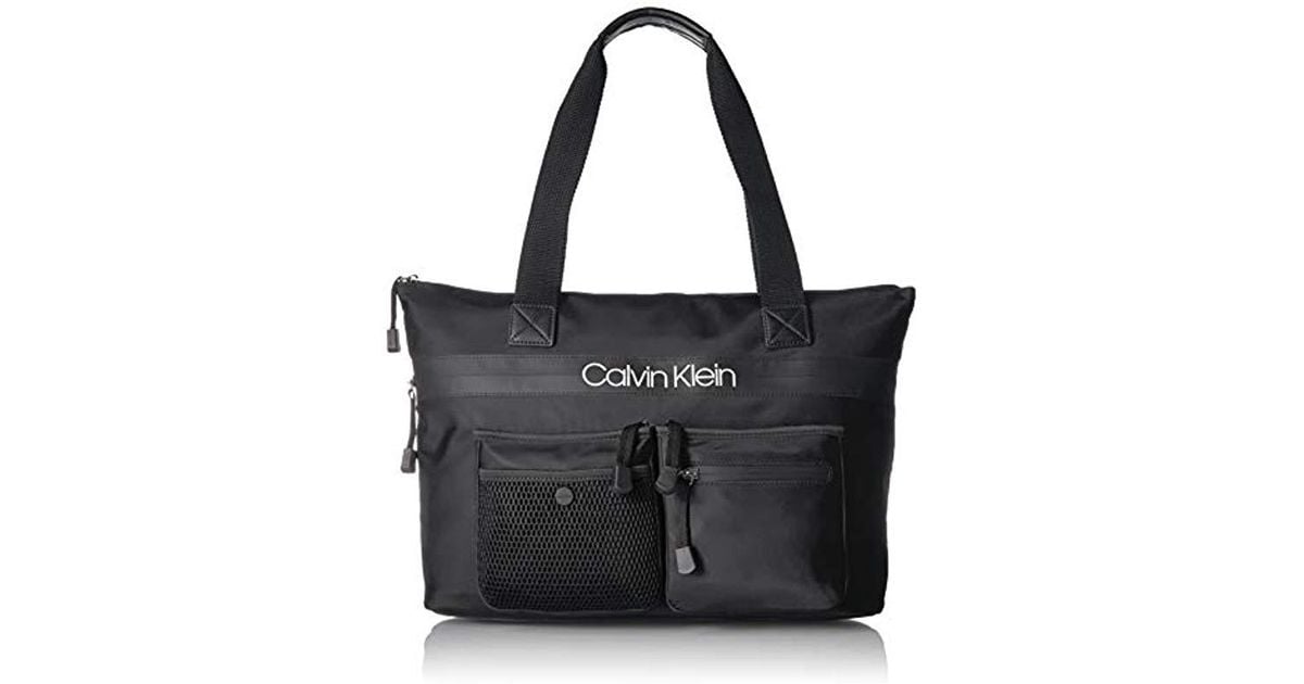 calvin klein tabbie nylon tote