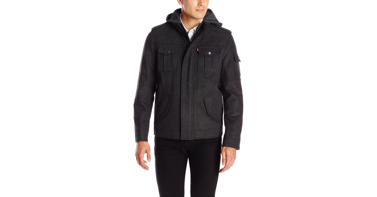 levi's men's coat with jersey hood