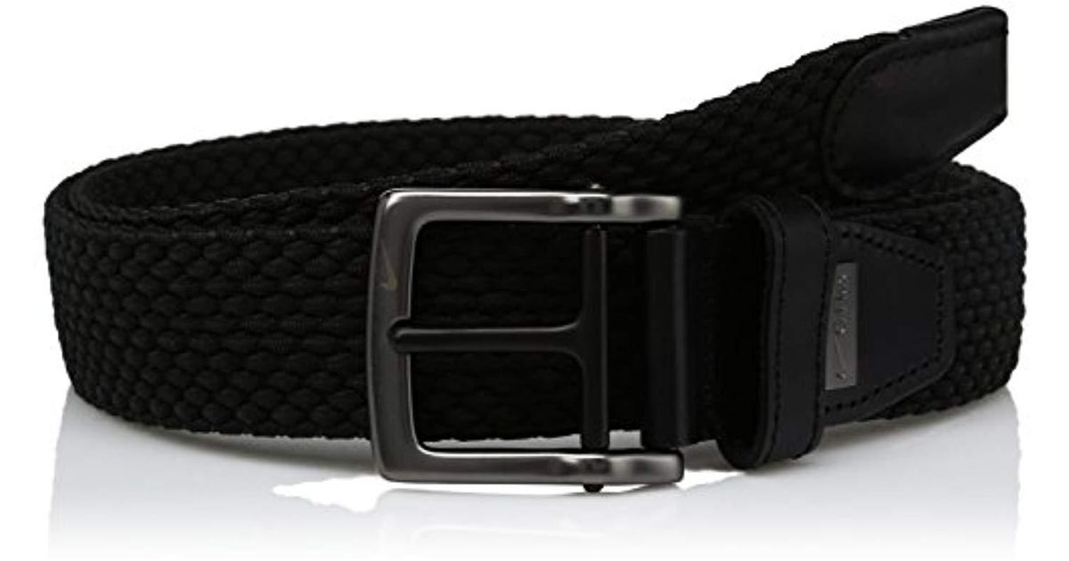 Nike Leather G-flex Woven Stretch Golf Belt, Jet Black, 36 for Men ...