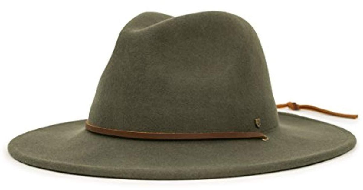 brixton men's field wide brim felt fedora hat
