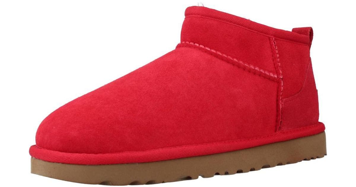 UGG Wool Classic Ultra Mini Fashion Boot in Red Save 1 Lyst
