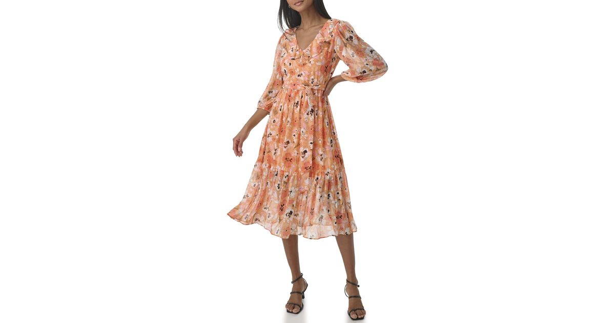 Robe Karl Lagerfeld Paris Appliquée Florale Bleu Marine Taille 6 - Neuve Sans étiquettes