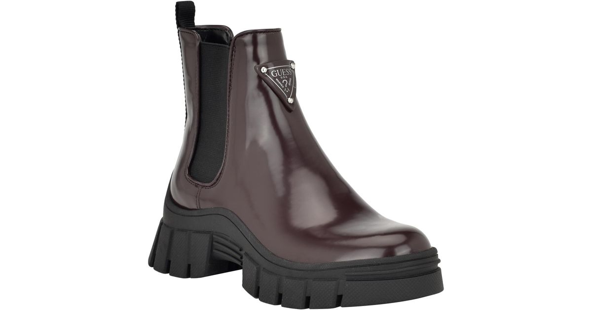 Guess Hestia Ankle Boot in Brown Lyst