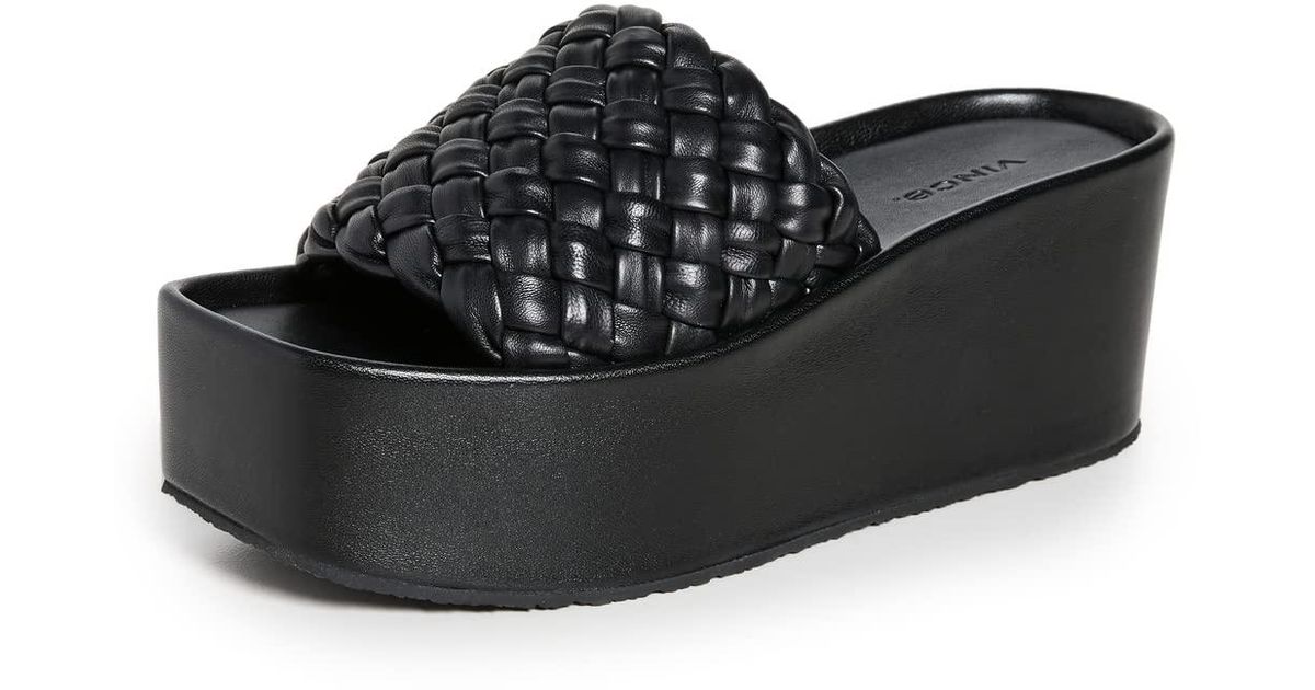 Vince Mari Slide Sandal in Black | Lyst