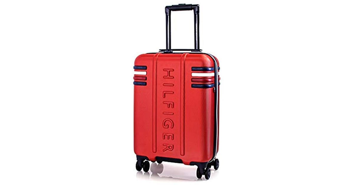 red tommy hilfiger suitcase