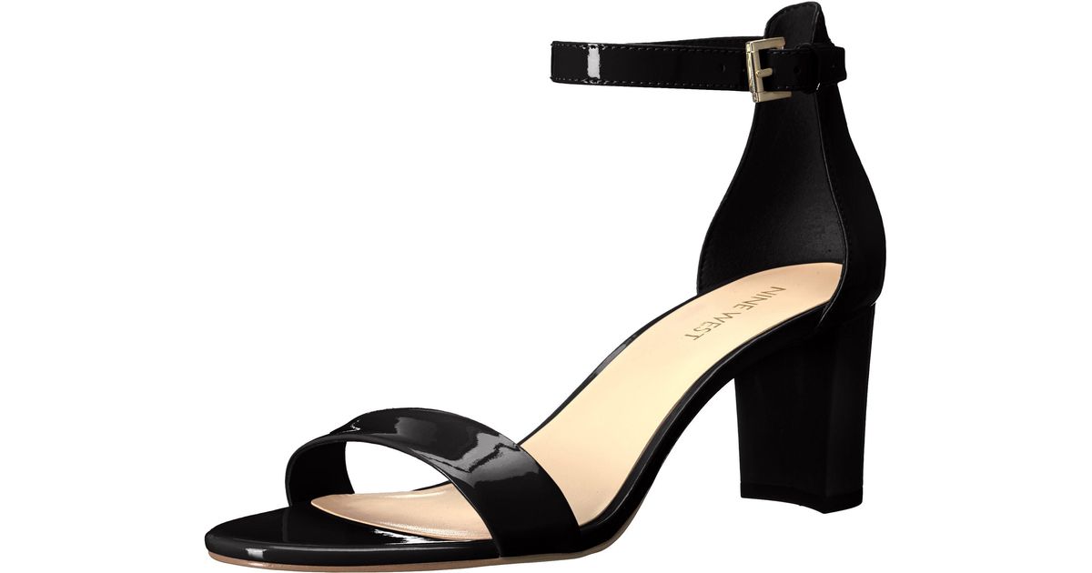 Nine West Pruce Heeled Sandal in Black | Lyst