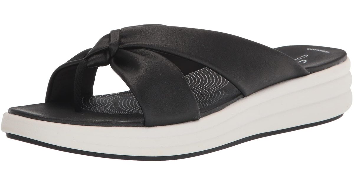 Clarks Drift Ave Wedge Sandal in Black Save 24 Lyst
