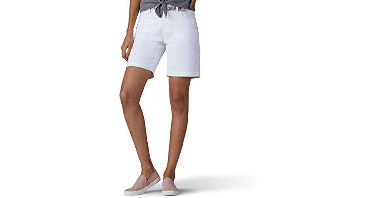 Lee Jeans Midrise Total Freedom Bradbury Belted Walkshort in White Lyst