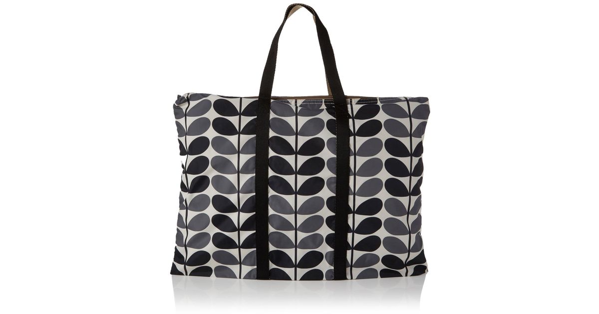 Orla Kiely Stem Check Print Foldaway Travel Bag in Black Lyst