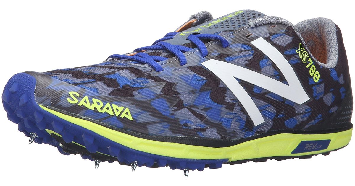 New Balance Cross Country 700 V4 Spike Running Shoe in Blue/Yellow