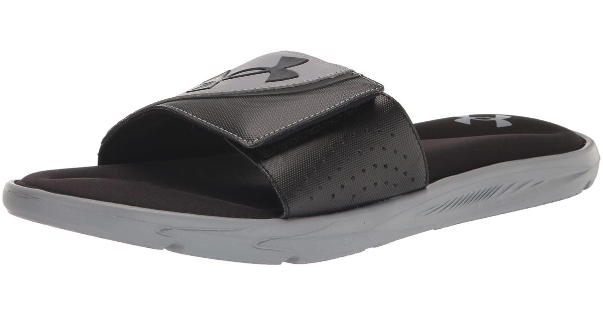 Under Armour Synthetic Ignite Vi Graphic Strap Slide Sandal in Black ...