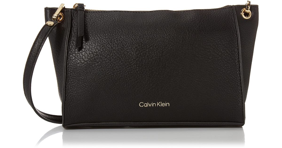 Calvin Klein Reyna Crossbody in Black/Gold (Black) Save 35 Lyst