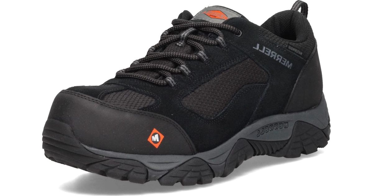Merrell Suede Moab Onset Waterproof Composite Toe Construction Shoe in ...