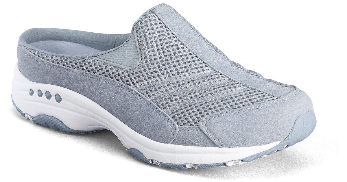 Easy Spirit Travelport Clogs – Dark Blue Leather Slip-Ons For Women, Super Comfy