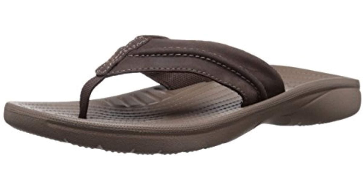 Crocs™ Leather Yukon Mesa Flip-flop for Men | Lyst