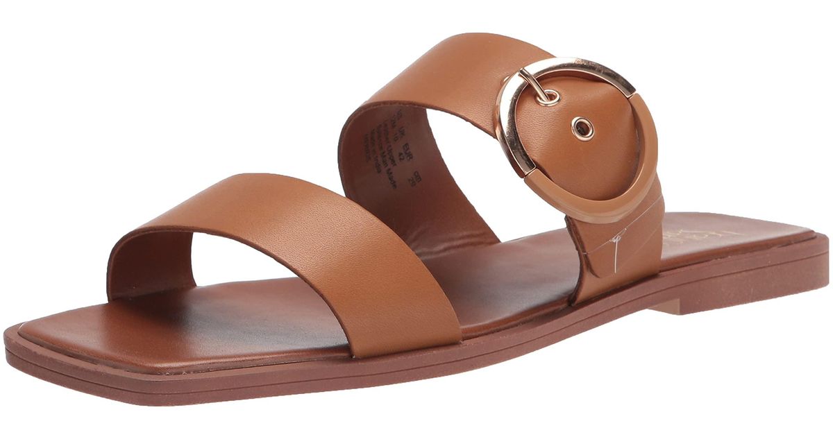 Amazon.com | Franco Sarto Women's Maren Ankle Strap Sandal Flat, Black  Leather, 5 | Flats