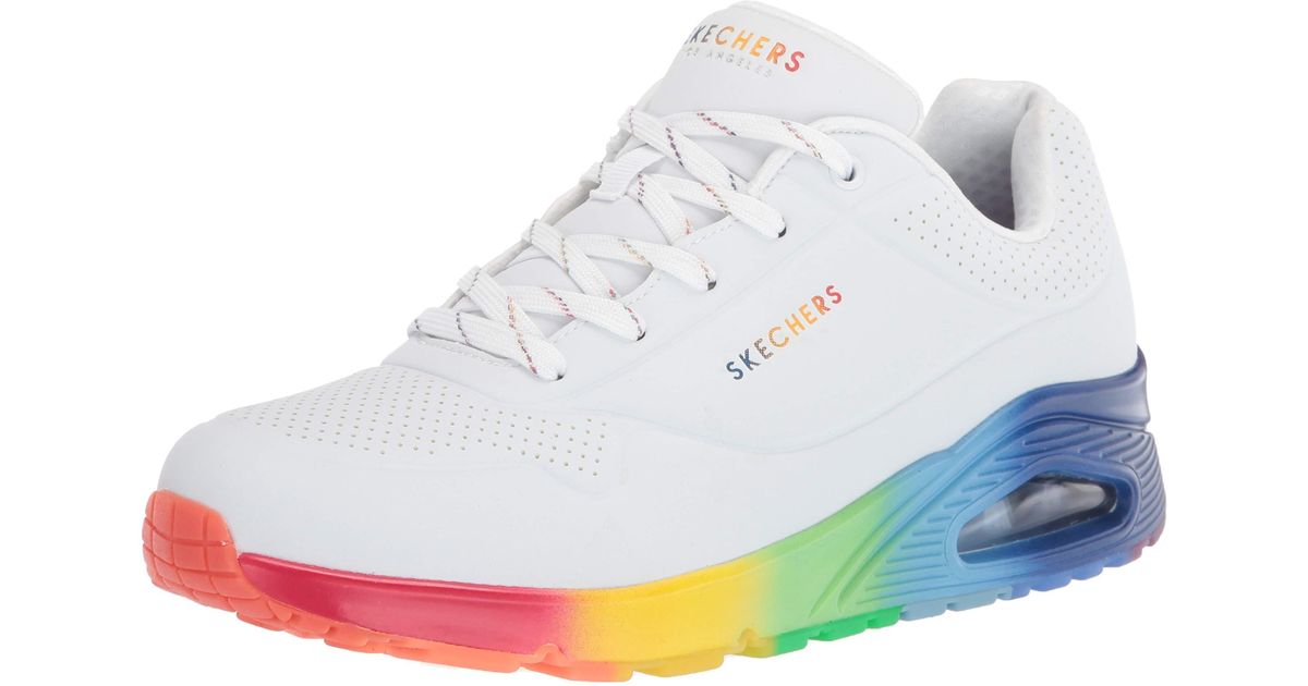 Skechers Womens Skecher Street Uno-rainbow Soles Sneaker in White | Lyst