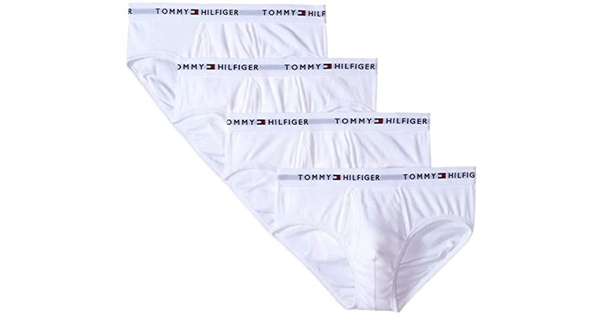 Tommy Hilfiger Underwear 4 Pack Cotton Brief in White for Men - Save 31 ...