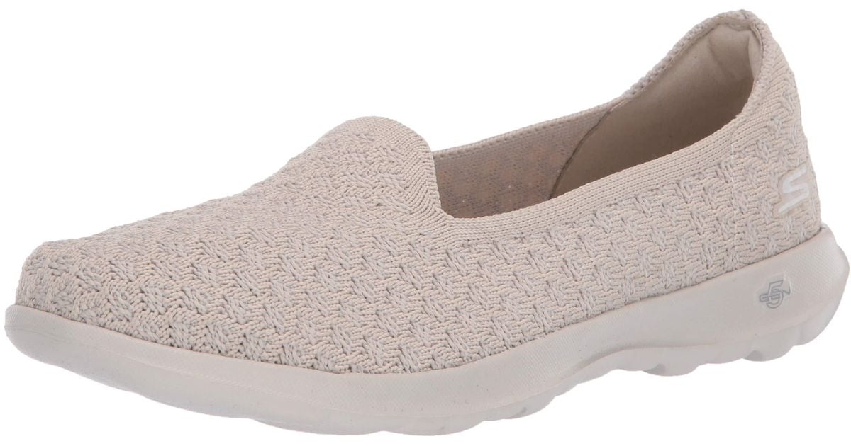 Skechers Go Walk Lite-136004 Loafer Flat in Natural | Lyst