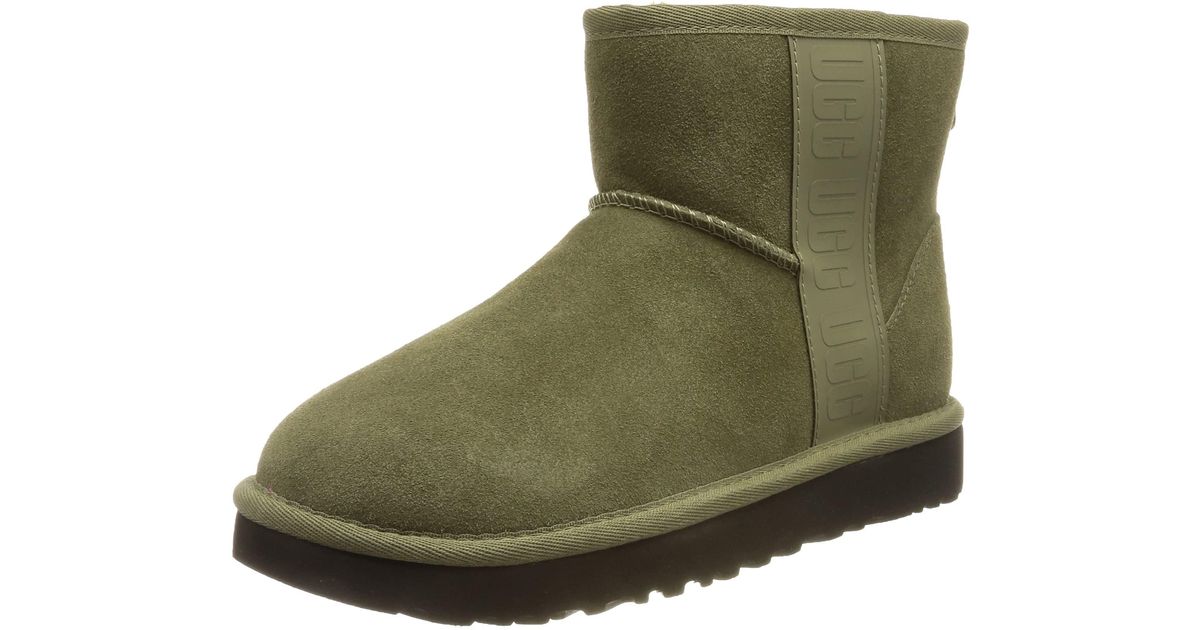 UGG Classic Mini Side Logo Fashion Boot in Burnt Olive (Green) Lyst