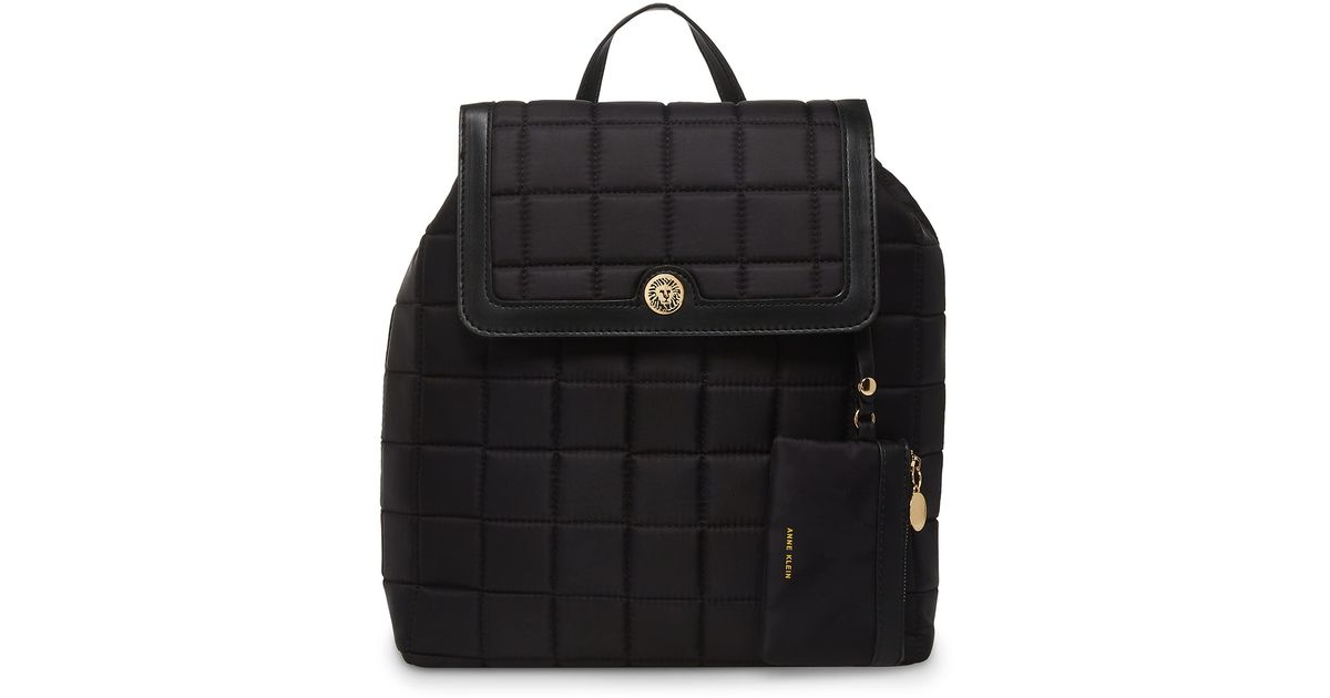 Anne Klein Womens Quilted Nylon Backpack in Black Lyst