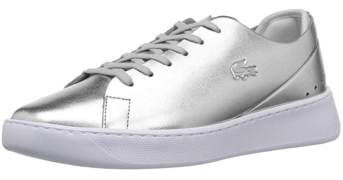 lacoste silver sneakers