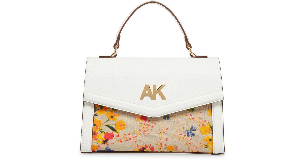 Anne Klein Synthetic Floral Top Handle Satchel in White Lyst