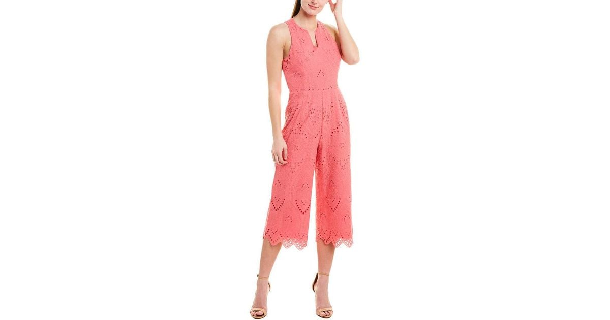 Trina Turk Trina Flame Sleeveless Cropped Leg Jumpsuit in Pink Lyst