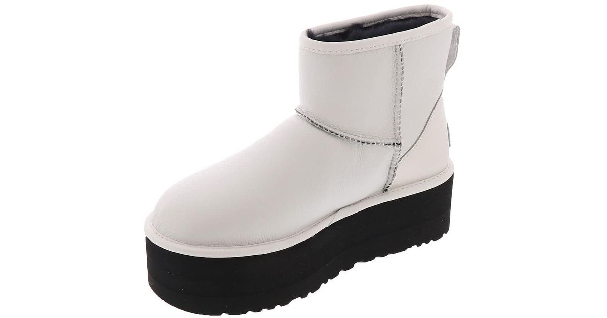 UGG Classic Mini Platform Boots in White | Lyst