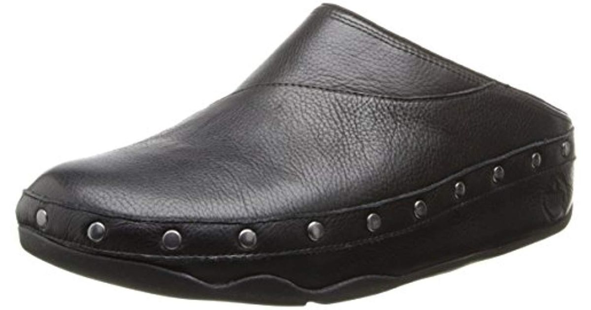 fitflop gogh mens leather clogs black