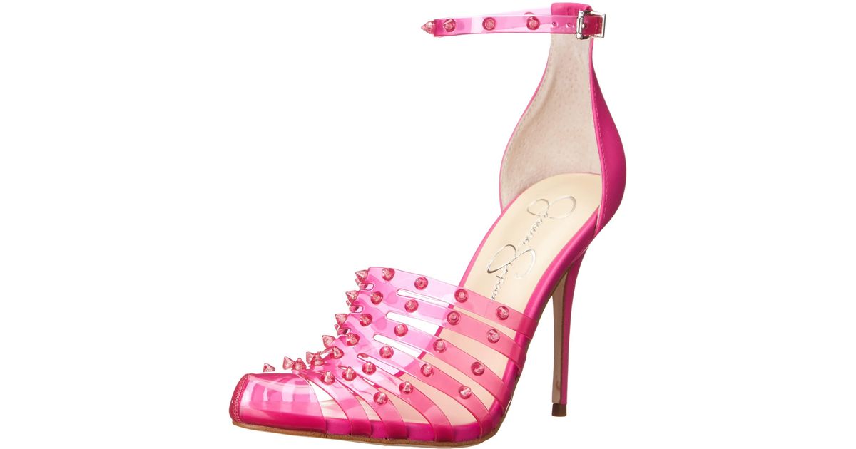 Jessica Simpson Westah Studded Ankle Strap Heel Pump in Pink Save 31