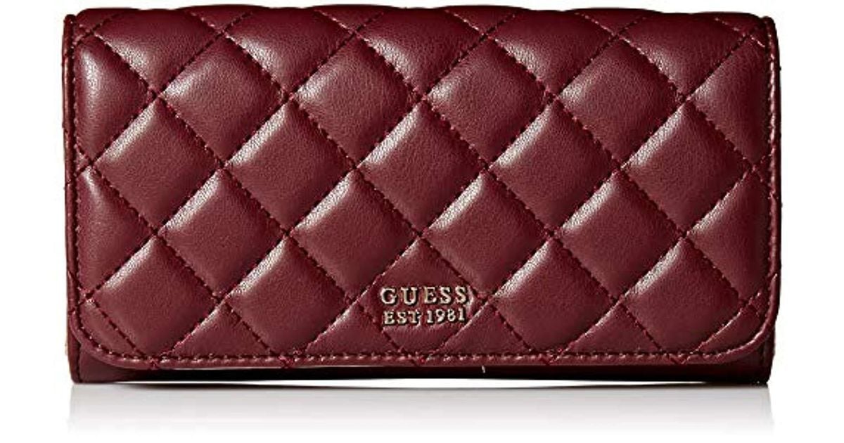 burgundy guess handbag