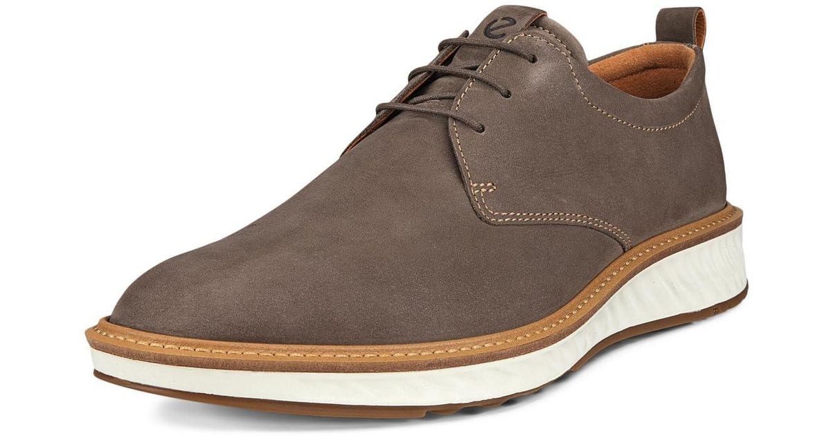 Ecco St. 1 Hybrid Plain Toe Tie Dark Clay Nubuck Lace Up Wing Tip Shoes in Brown for Men Lyst UK