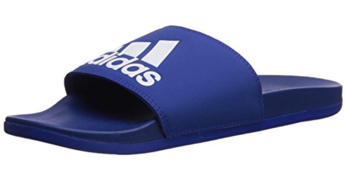 adidas Adilette Cf+ Logo Slide Sandal in Blue for Men - Lyst