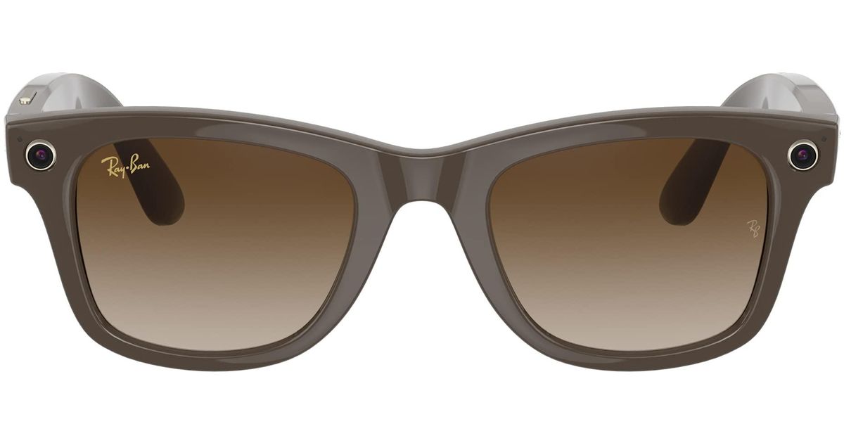 RayBan Storieswayfarer Square Smart Glasses in Brown Lyst