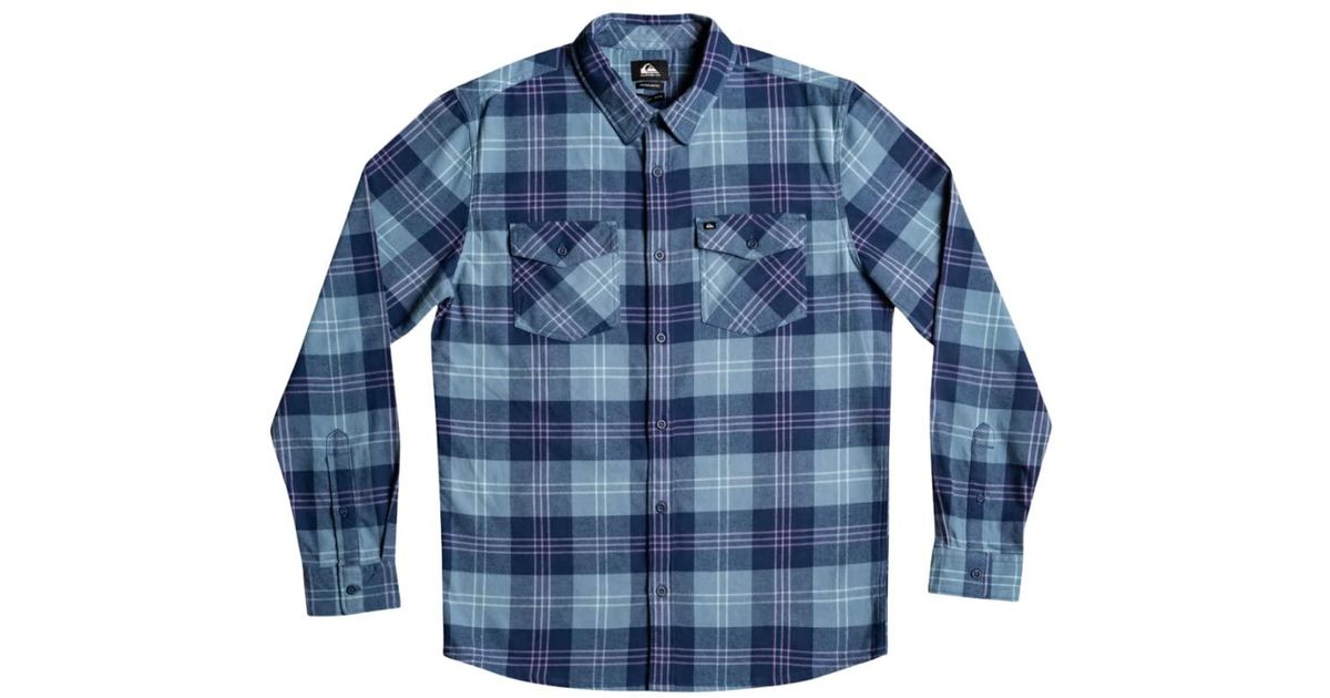Verouderd De kerk concept Quiksilver Stretch Button Down Flannel Shirt in Blue for Men | Lyst